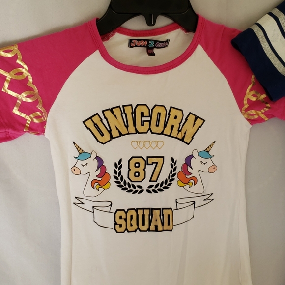 Girls long length shirts Unicorn & Mermaid 10/12 - Picture 2 of 3